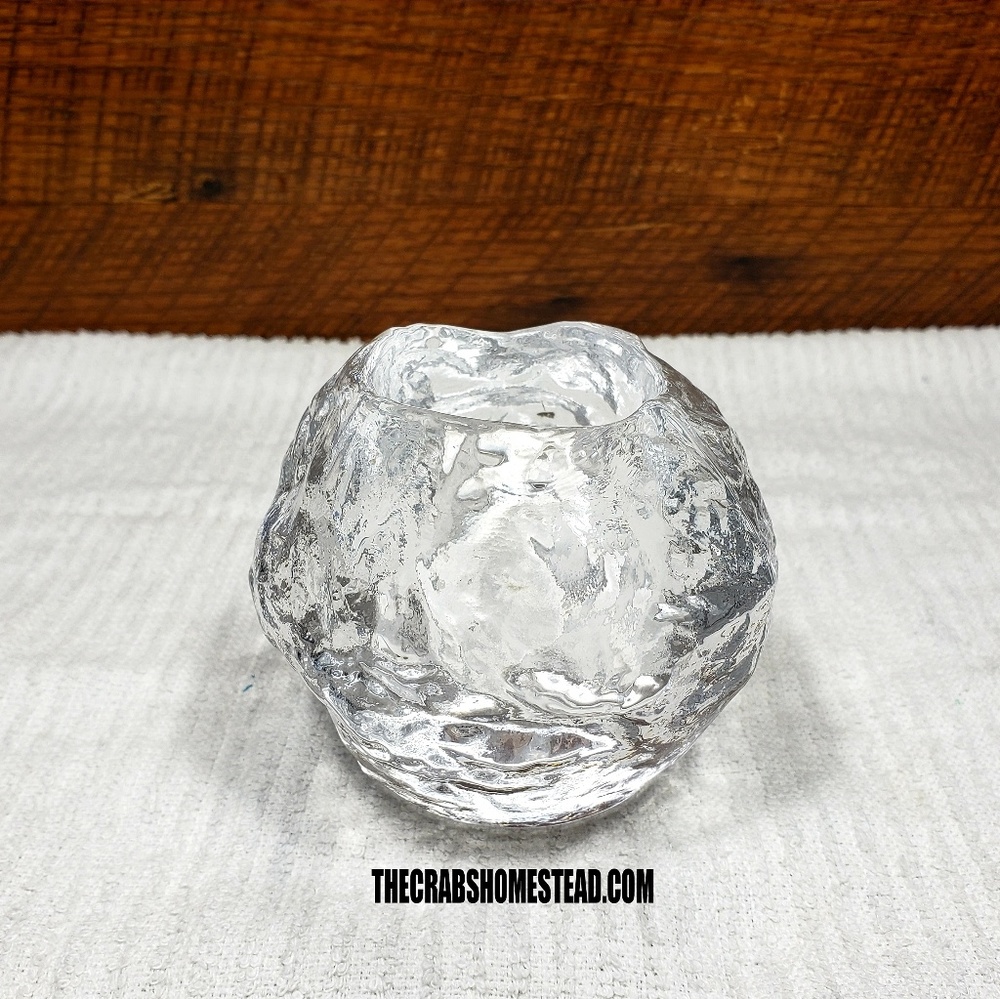 Kostya Boda Crystal Snowball Votive